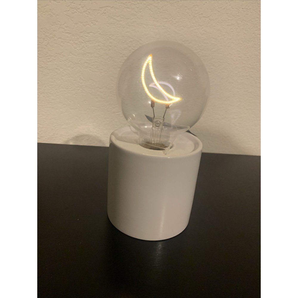 6.5" Crescent Moon Shaped Wire Bulb LED Light Table Top Decor Concepts In Time